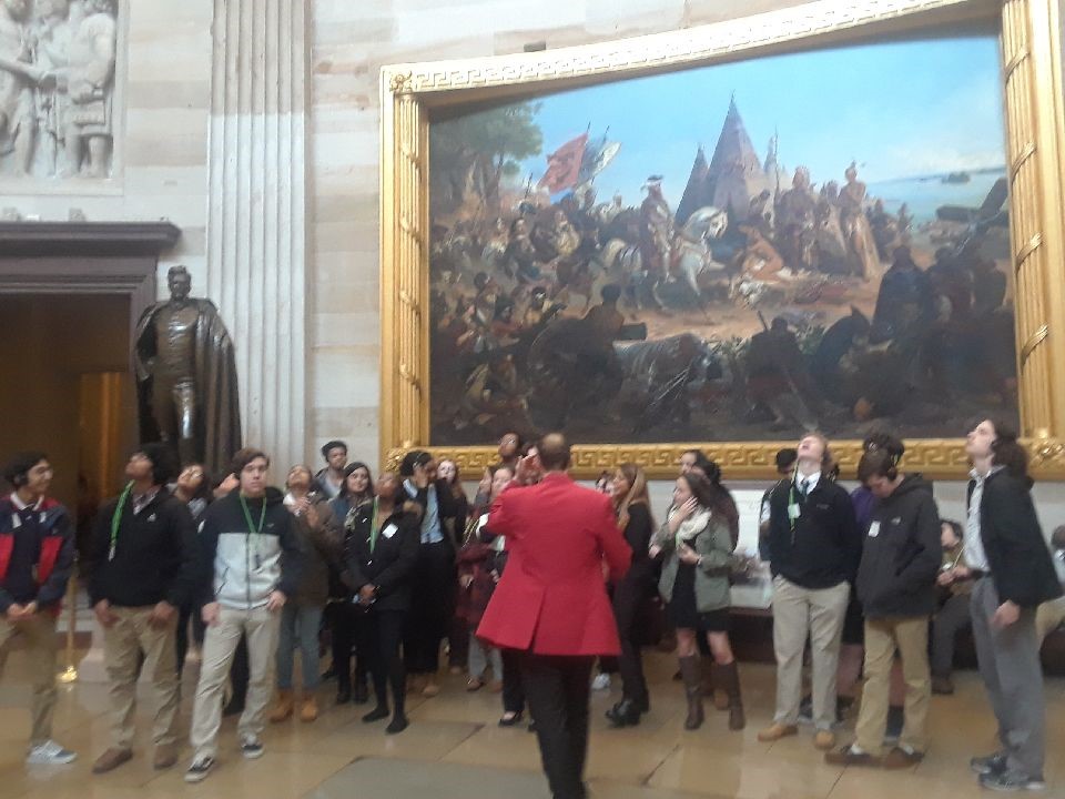 Photo of students on a field trip to the Capital Building in Washington DC